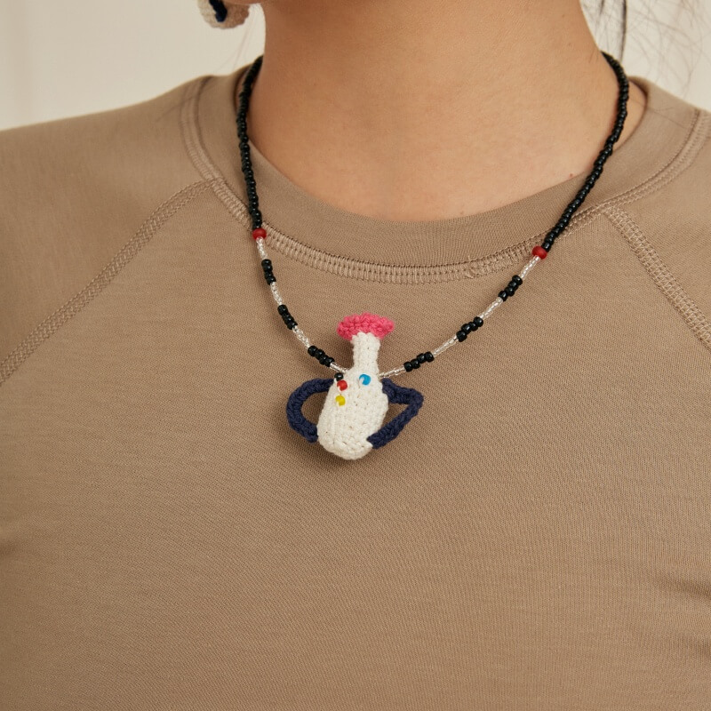 handmade jewelry  unique accessories Polka Dot Expression Vase Necklace-feeky