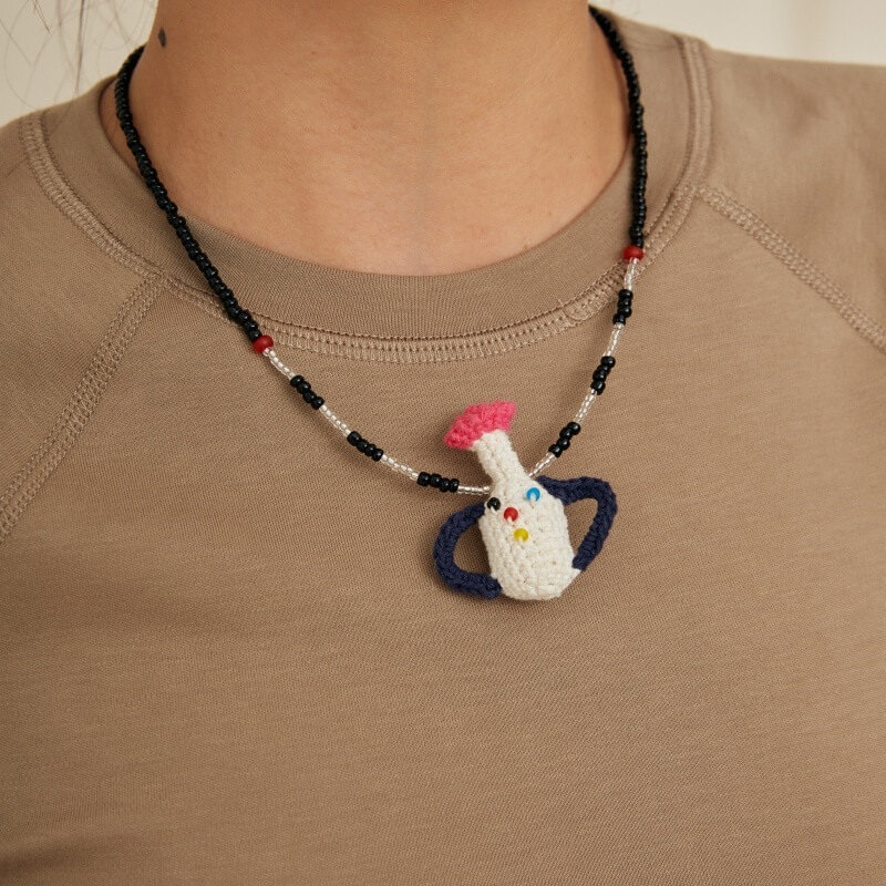 Polka Dot Expression Vase Necklace