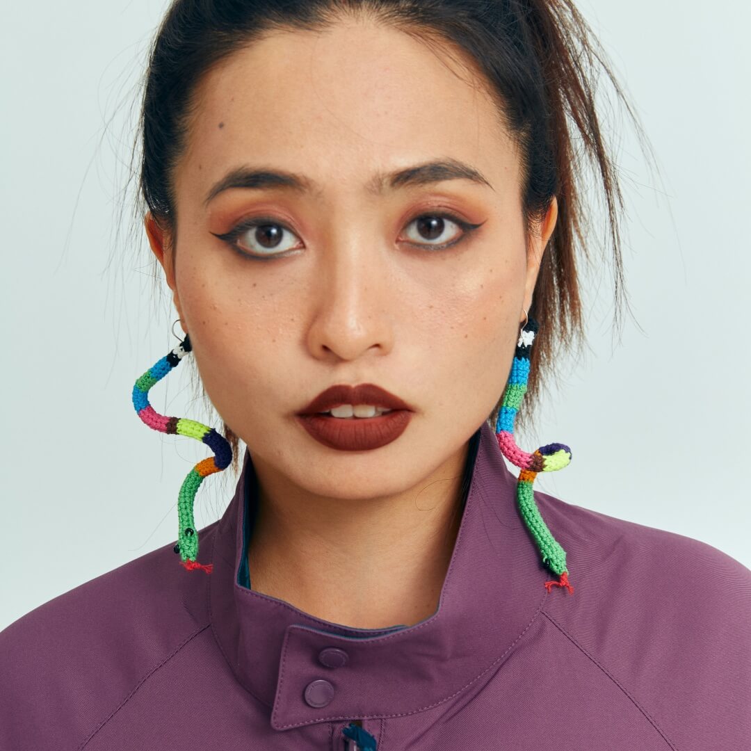 handmade jewelry  unique accessories Snake Earrings-feekyhand crochet,Fashion items,handmade