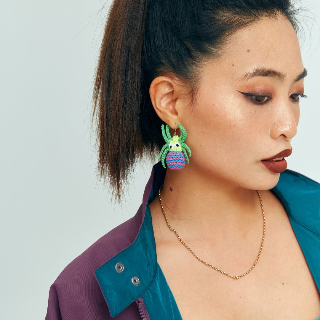 handmade jewelry  unique accessories Spider Earrings-feekyhand crochet,Fashion items,handmade