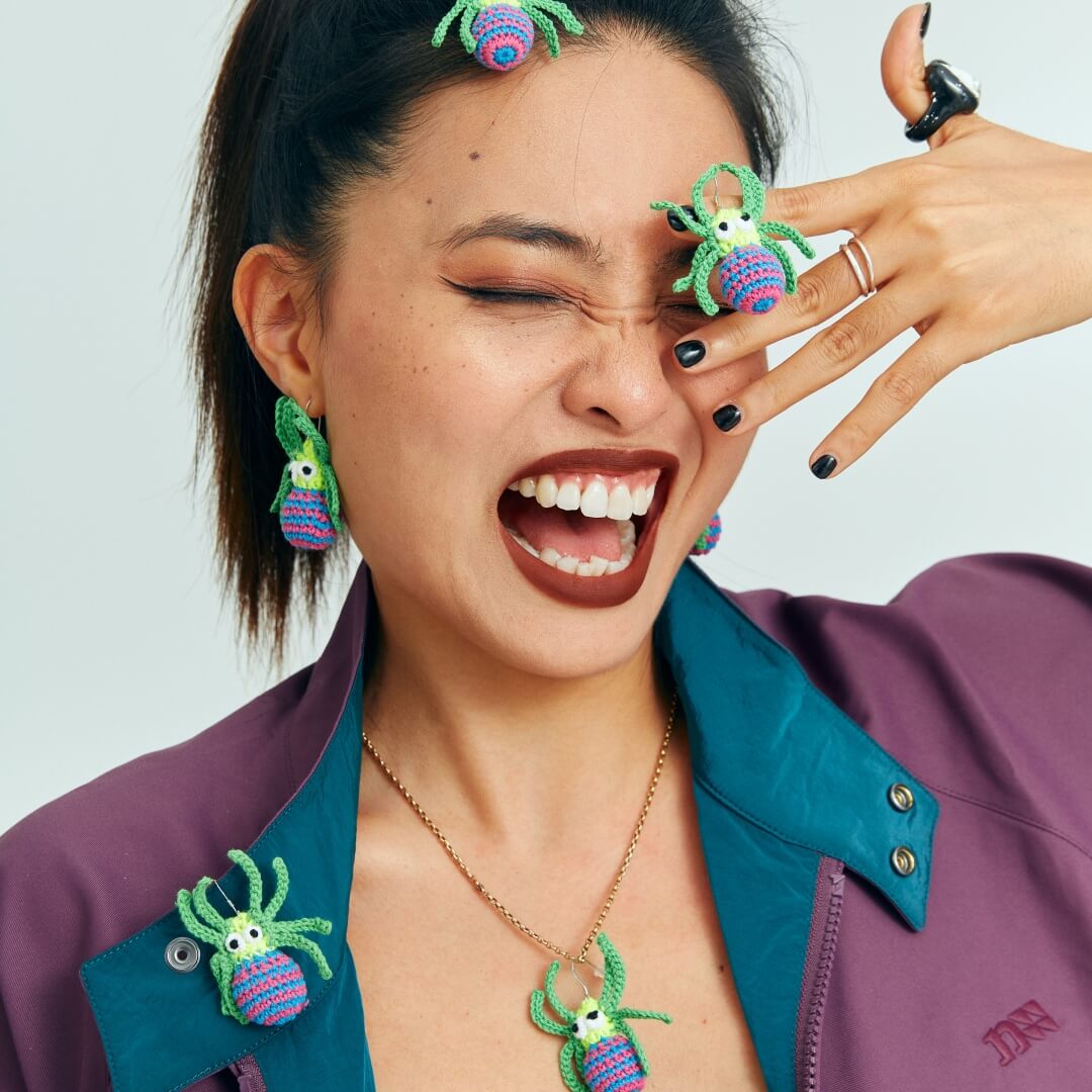 handmade jewelry  unique accessories Spider Earrings-feekyhand crochet,Fashion items,handmade