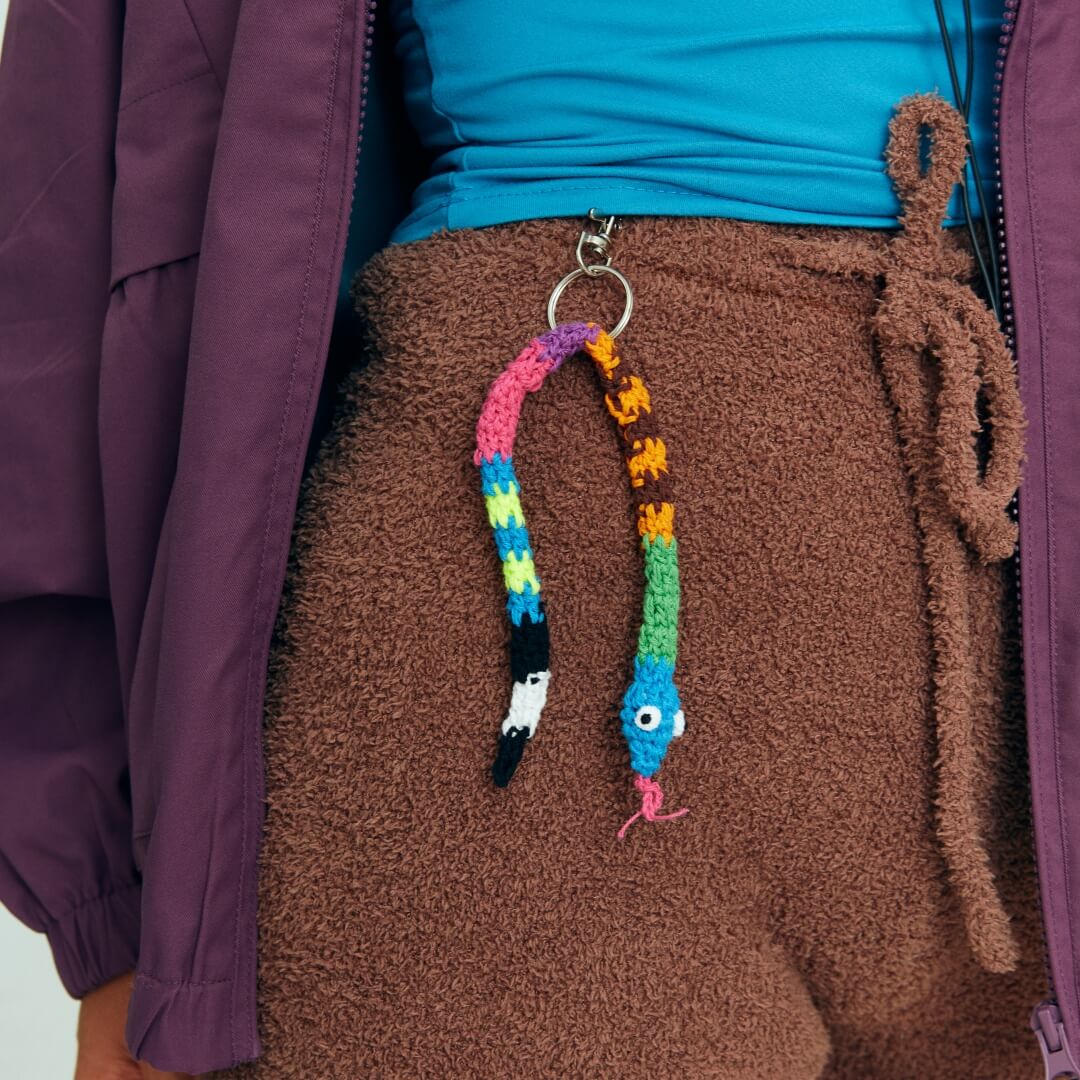 Hand-Crocheted | Snake Keychain- Artisan Hand-Crocheted-Original DIY Crochet,Fashion items,handmade-feeky-Unique Sustainable Fashion
