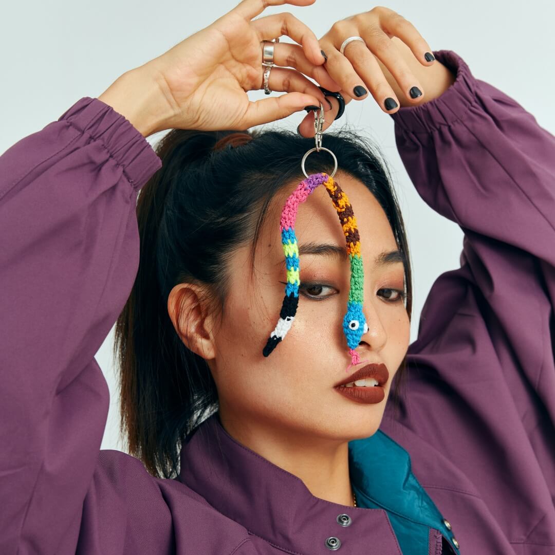 Hand-Crocheted | Snake Keychain- Artisan Hand-Crocheted-Original DIY Crochet,Fashion items,handmade-feeky-Unique Sustainable Fashion