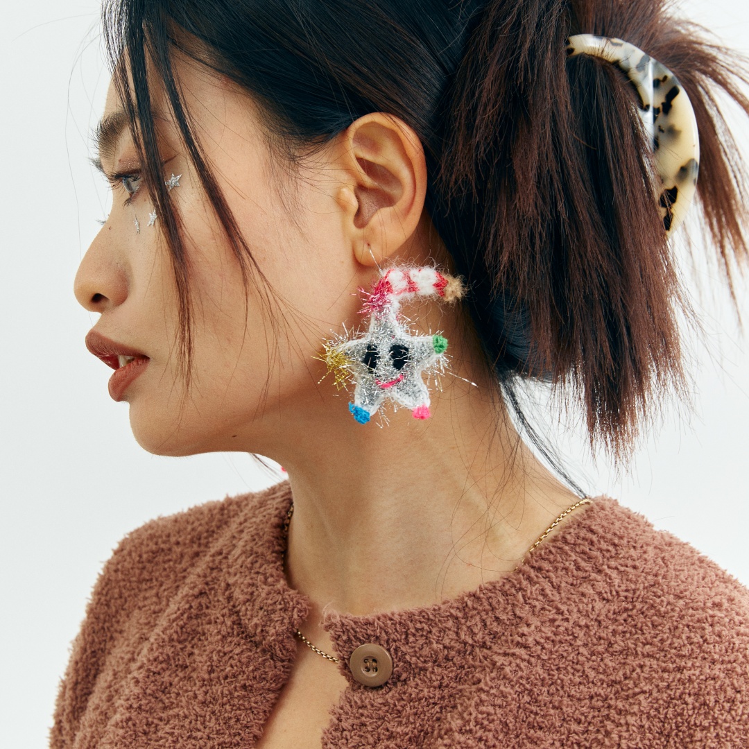 handmade jewelry  unique accessories Star Earrings-feeky