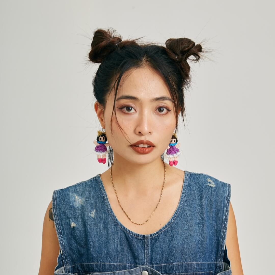  Micro-Crochet | Little Girl Earrings- Artisan Hand-Crocheted--feeky-Unique Sustainable Fashion