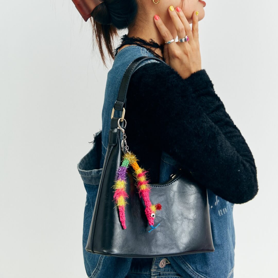 handmade jewelry  unique accessories Happy Dopamine Lucky Snake Keychain-feeky