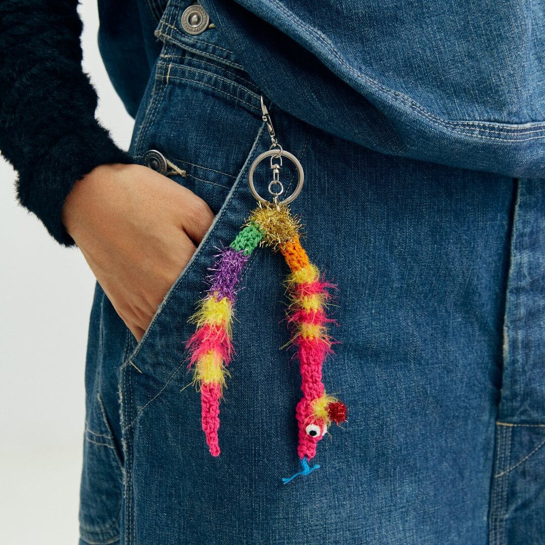 handmade jewelry  unique accessories Happy Dopamine Lucky Snake Keychain-feeky