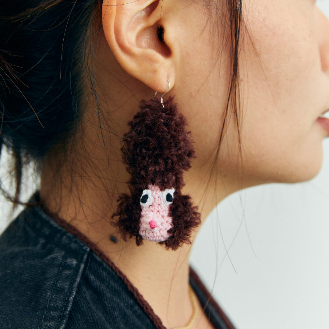  Micro-Crochet | Puppy Earrings- Artisan Hand-Crocheted--feeky-Unique Sustainable Fashion
