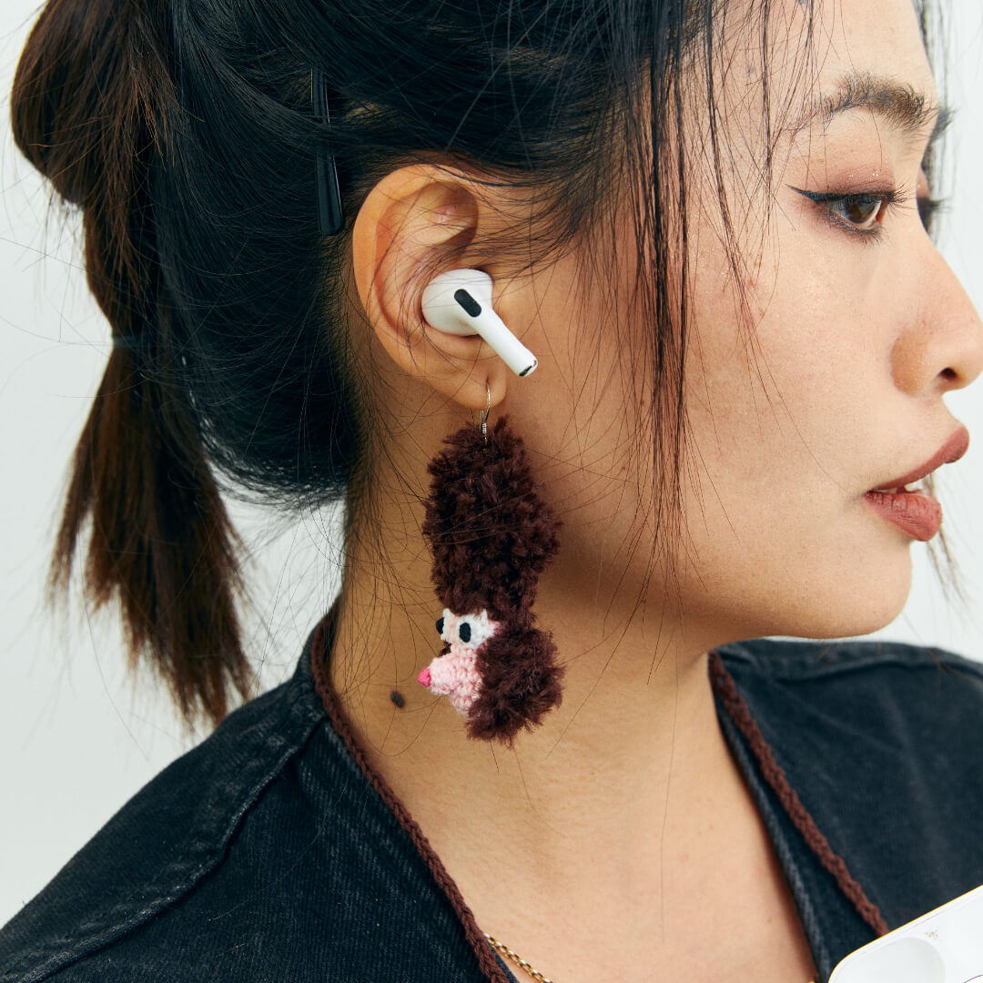  Micro-Crochet | Puppy Earrings- Artisan Hand-Crocheted--feeky-Unique Sustainable Fashion