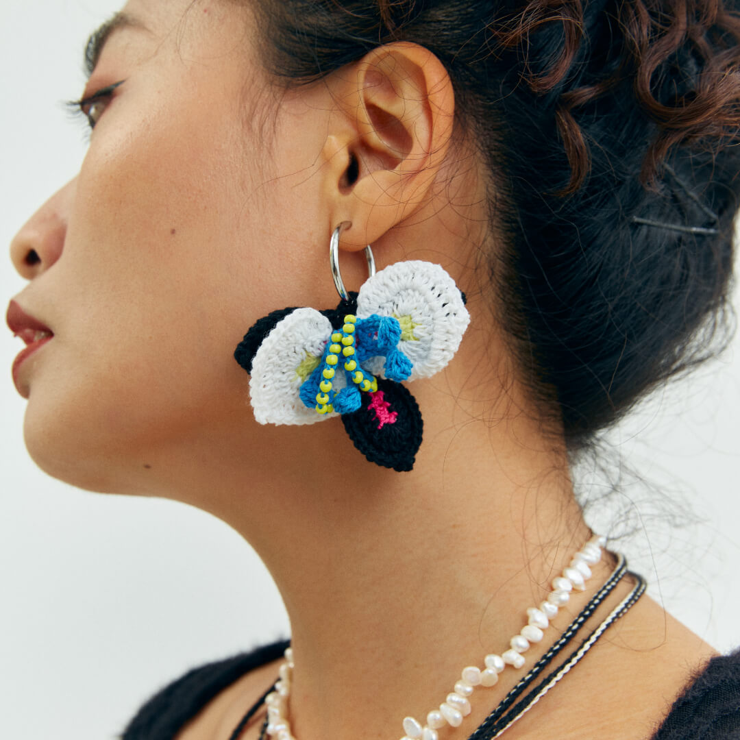 Butterfly orchid earrings