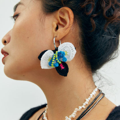Butterfly orchid earrings