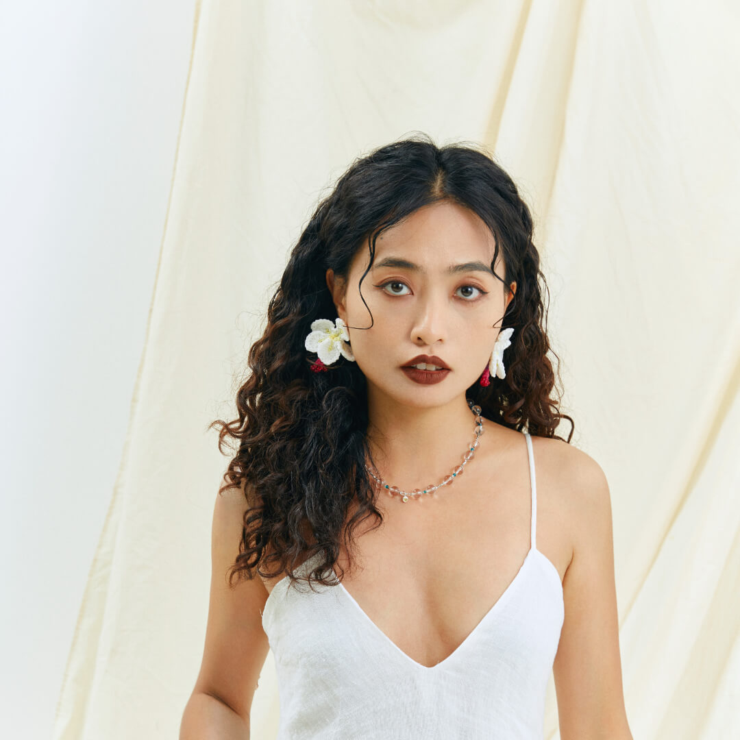  Micro-Crochet | Frangipani Earrings- Artisan Hand-Crocheted--feeky-Unique Sustainable Fashion