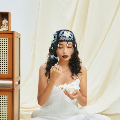 Hollow Plumeria Shell Tassel Hat