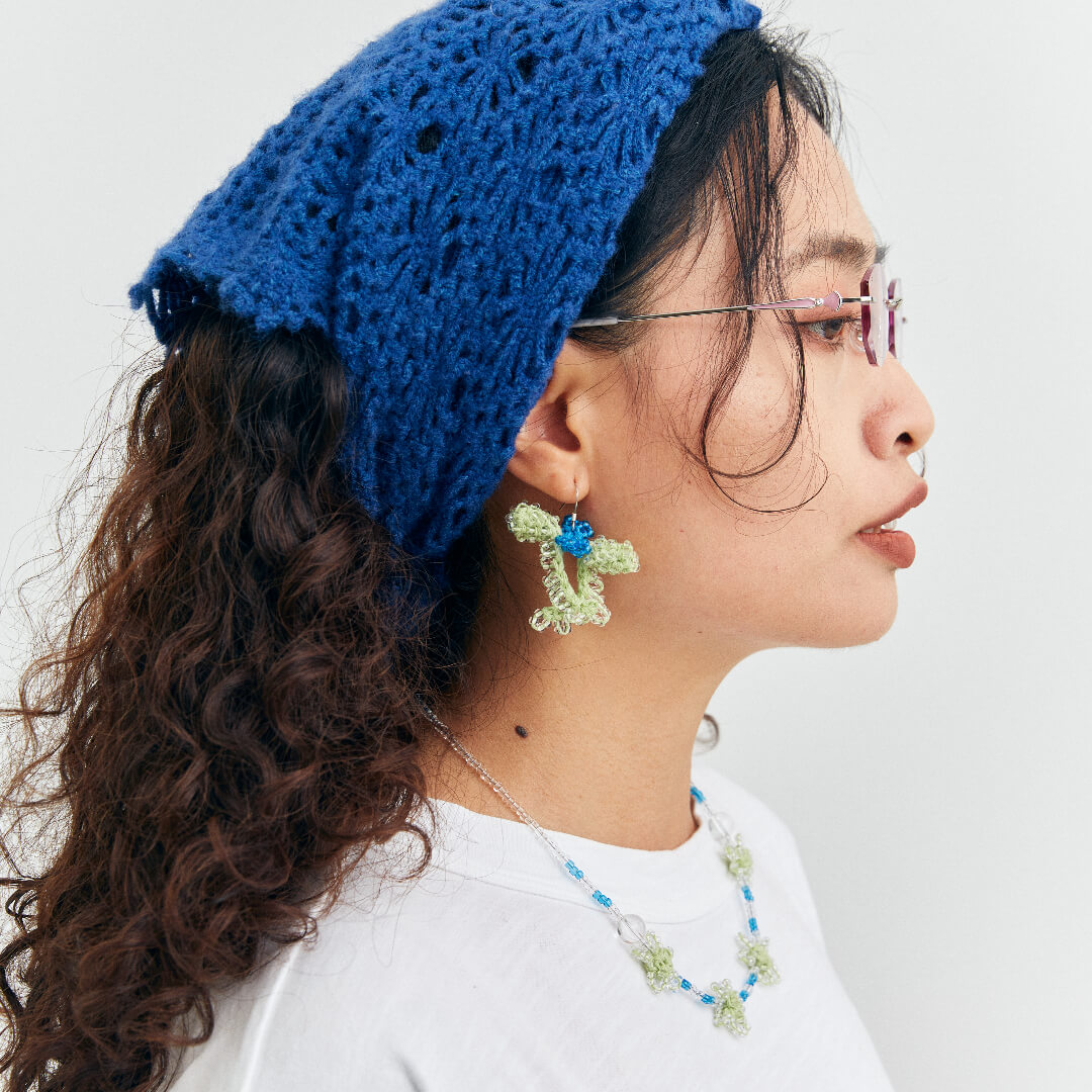  Micro-Crochet | Water Droplet Bow Earrings- Artisan Hand-Crocheted--feeky-Unique Sustainable Fashion