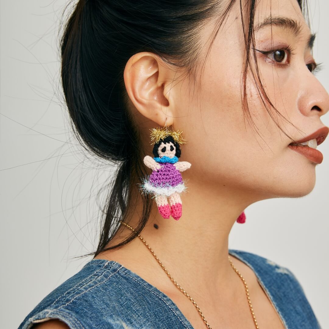 Micro-Crochet | Little Girl Earrings- Artisan Hand-Crocheted--feeky-Unique Sustainable Fashion