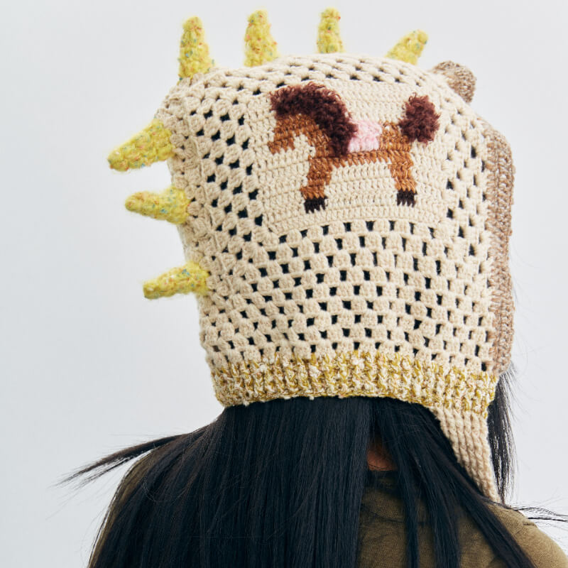 Hand-crocheted unicorn pony hat  wool knitted hat