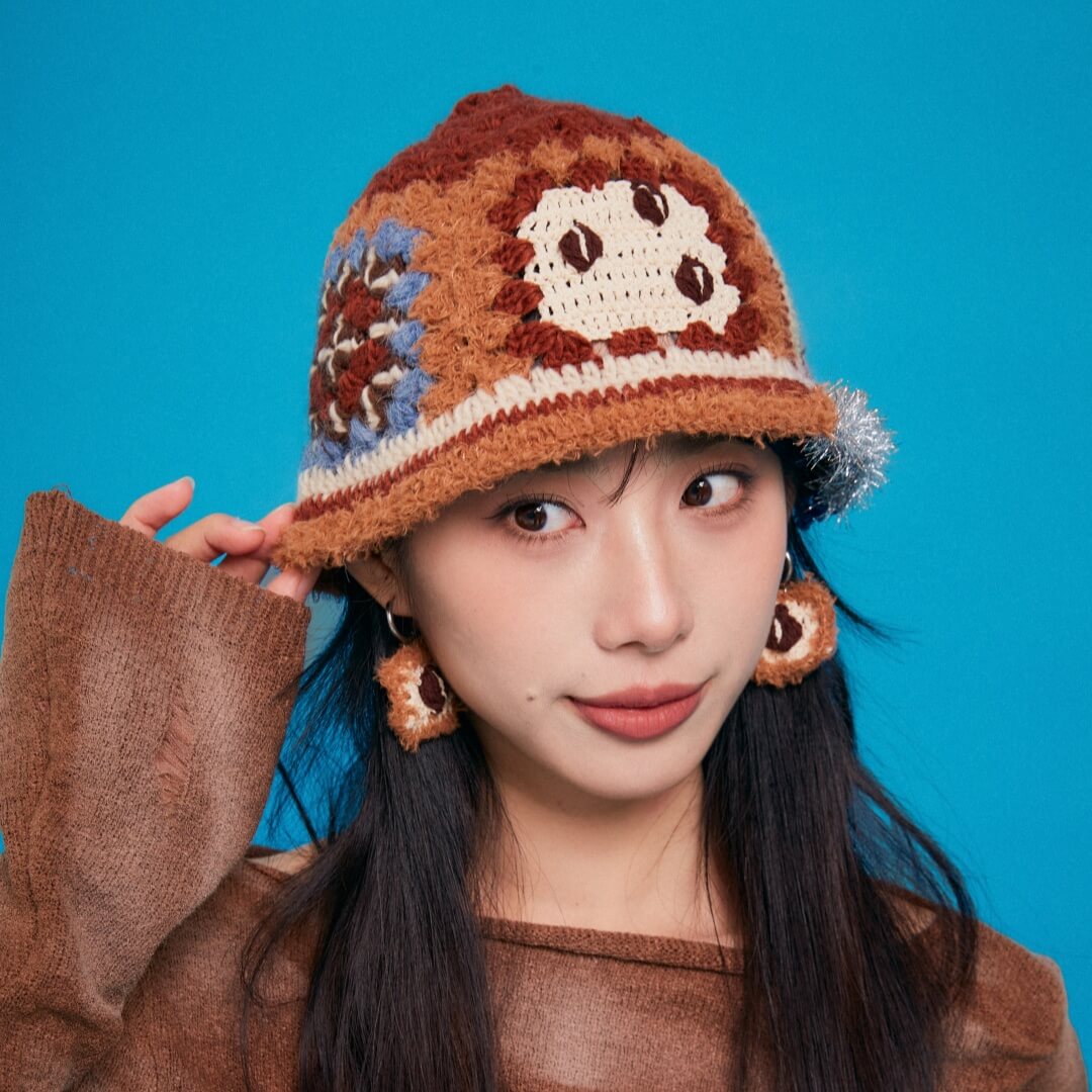 Hand-Crocheted | Refreshing Coffee Hat- Artisan Hand-Crocheted--feeky-Unique Sustainable Fashion