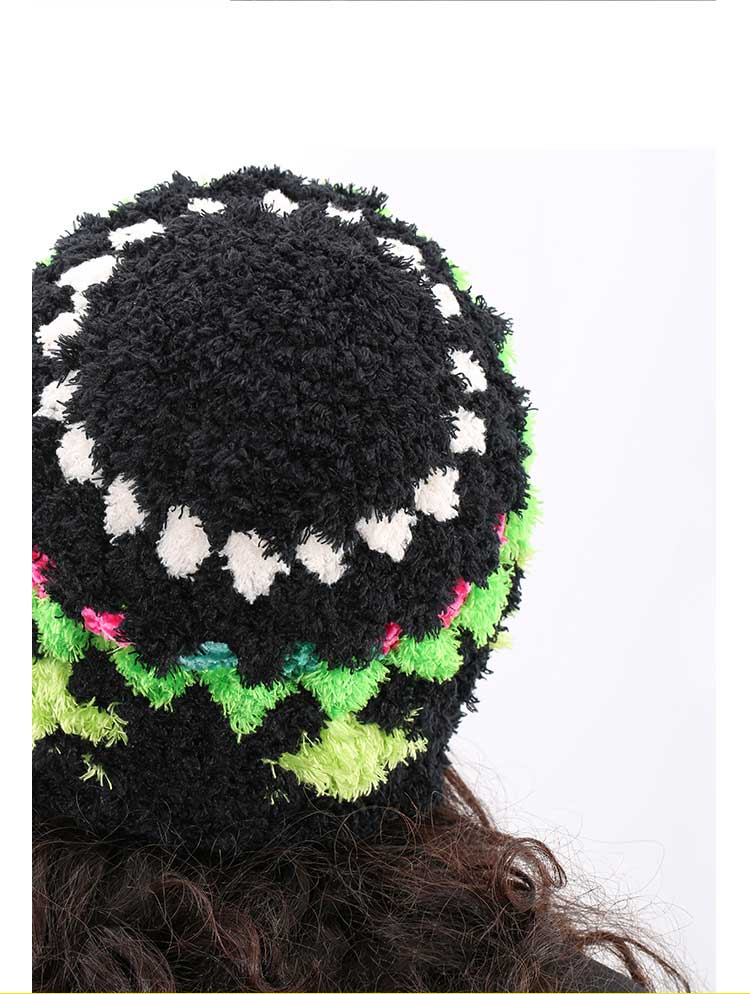 handmade jewelry  unique accessories Black woolen hat-feekypersonality girl,Unique and exaggerated,original design,Modify face shape,Fashion,light and beautiful,hand crochet