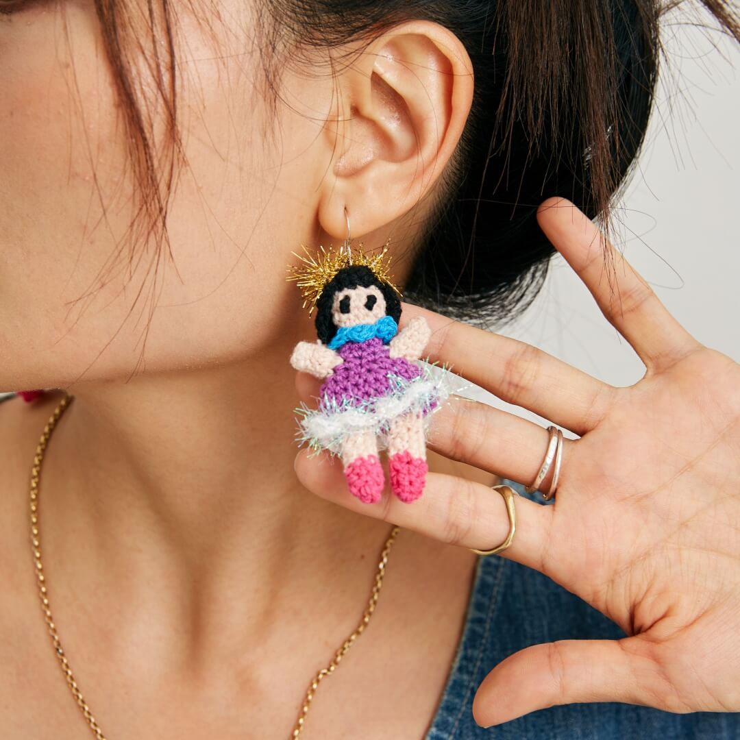  Micro-Crochet | Little Girl Earrings- Artisan Hand-Crocheted--feeky-Unique Sustainable Fashion
