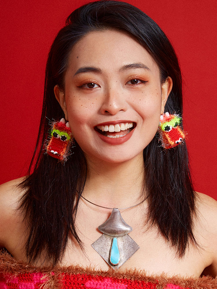 handmade jewelry  unique accessories Dragon head earrings-feeky