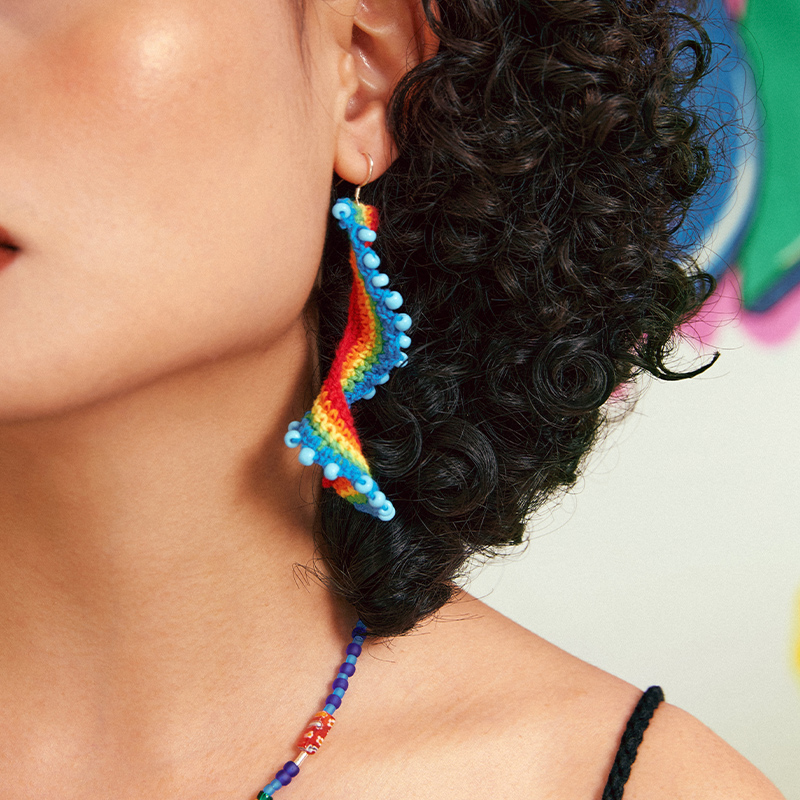  Micro-Crochet | Curly Earrings- Artisan Hand-Crocheted--feeky-Unique Sustainable Fashion