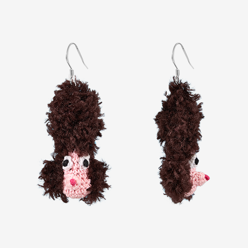  Micro-Crochet | Puppy Earrings- Artisan Hand-Crocheted--feeky-Unique Sustainable Fashion