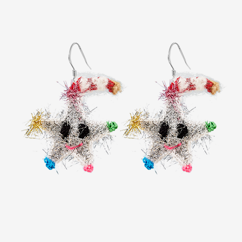 handmade jewelry  unique accessories Star Earrings-feeky