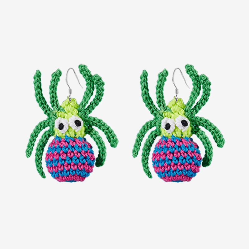 handmade jewelry  unique accessories Spider Earrings-feekyhand crochet,Fashion items,handmade