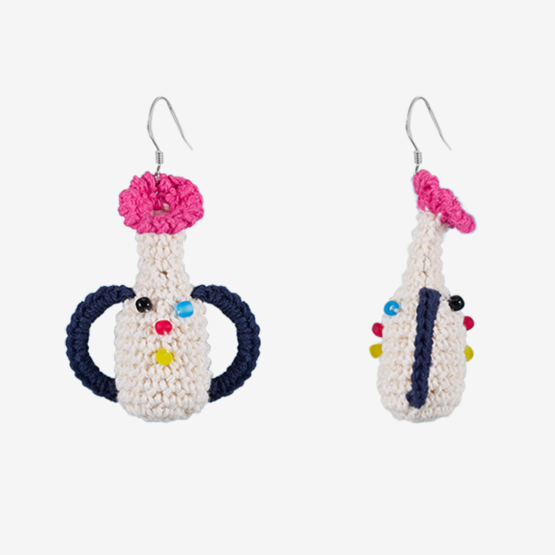 handmade jewelry  unique accessories Polka Dot Expression Vase Earrings-feeky