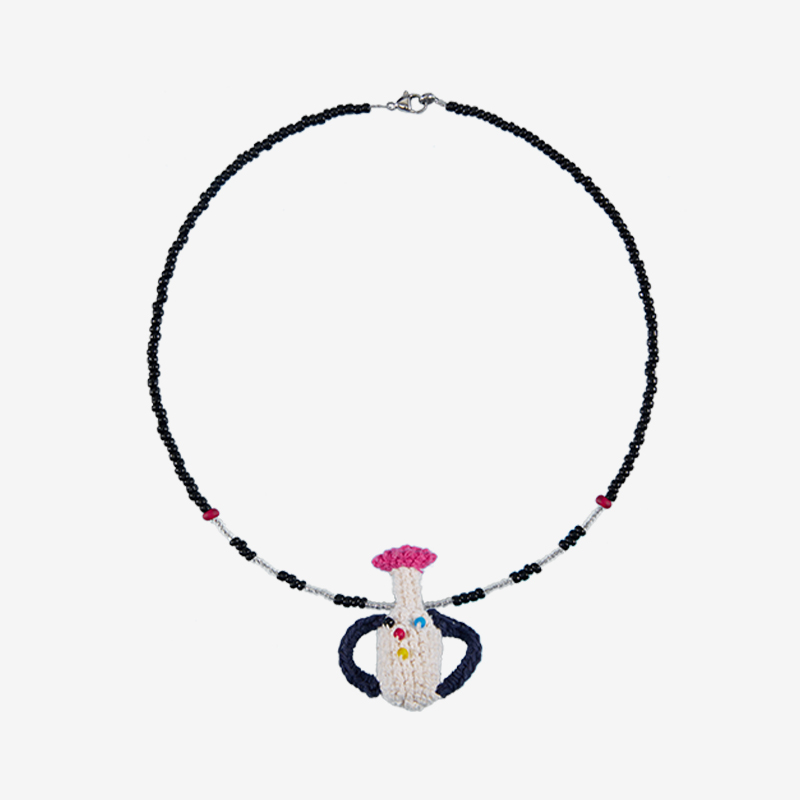 handmade jewelry  unique accessories Polka Dot Expression Vase Necklace-feeky