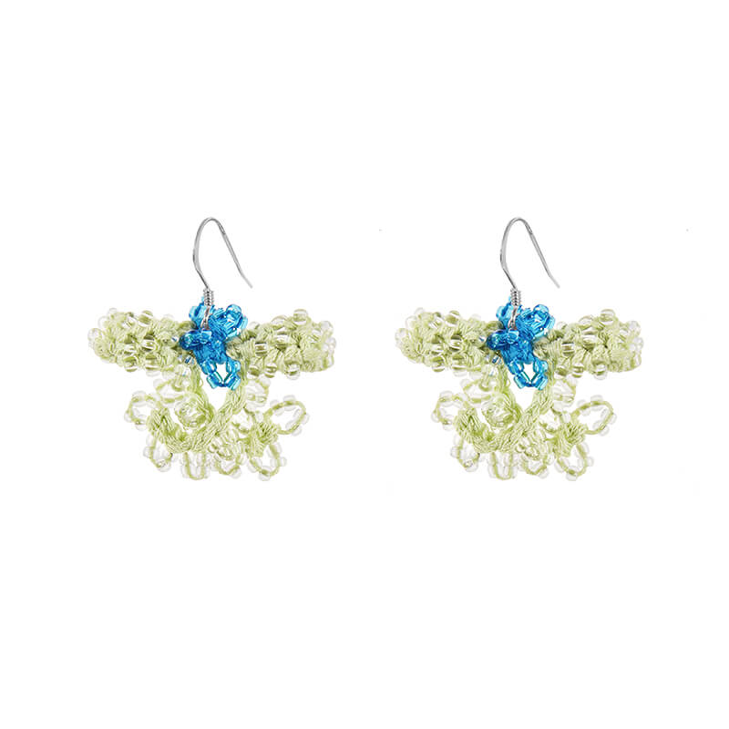  Micro-Crochet | Water Droplet Bow Earrings- Artisan Hand-Crocheted--feeky-Unique Sustainable Fashion