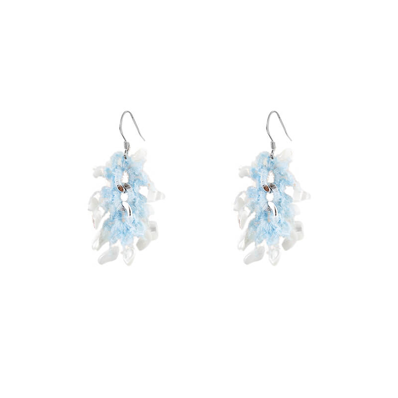Shell Bead & Metallic Tassel Earrings