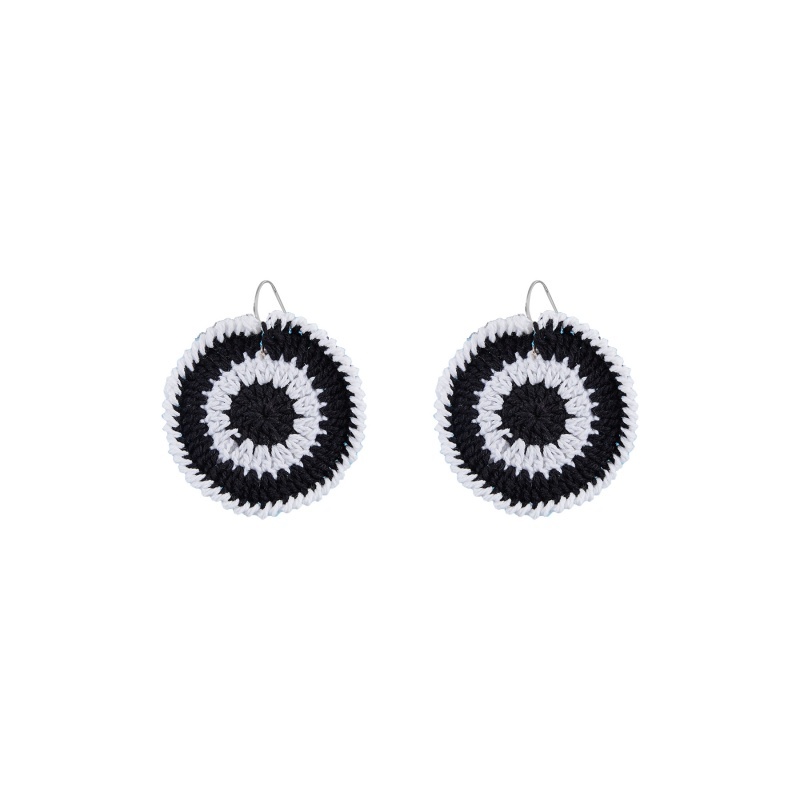 Black and white zebra outline earrings