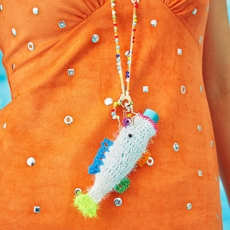 handmade jewelry  unique accessories Colorful Fish Beaded Necklace-feeky