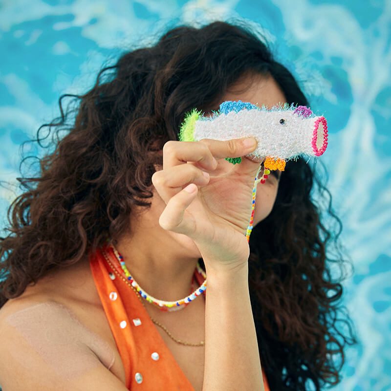 handmade jewelry  unique accessories Colorful Fish Beaded Necklace-feeky