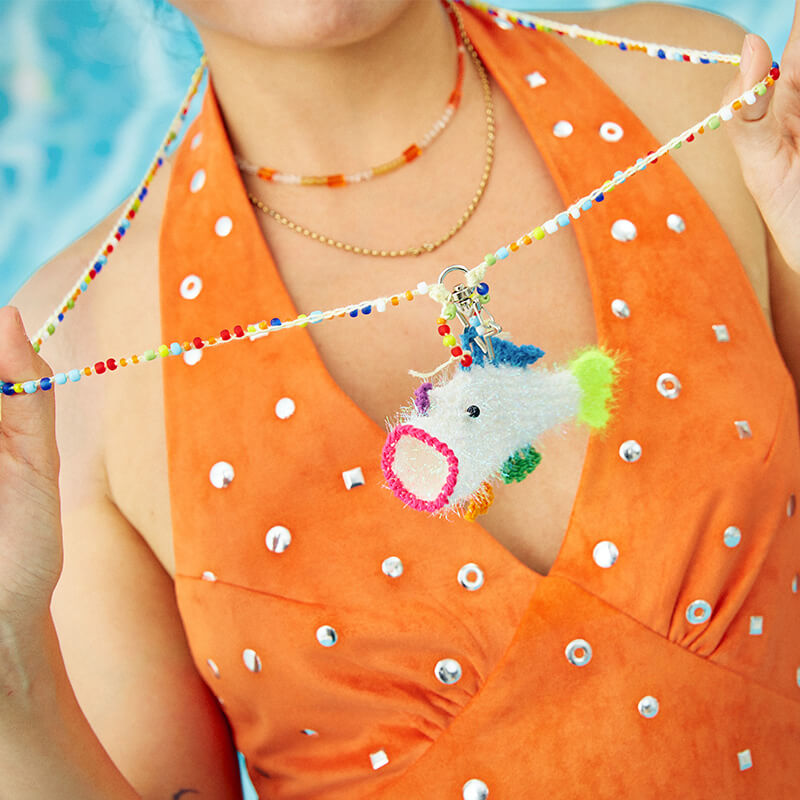 handmade jewelry  unique accessories Colorful Fish Beaded Necklace-feeky