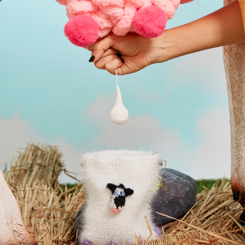 handmade jewelry  unique accessories Cute cow bag-feeky