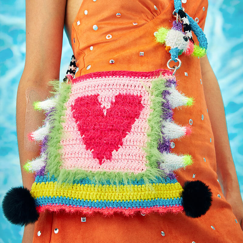 Colorful Crochet Multi-Function Bag