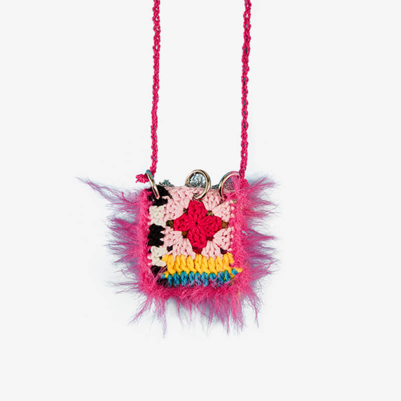 handmade jewelry  unique accessories Colorblock Hollow Earphones Bag-feeky