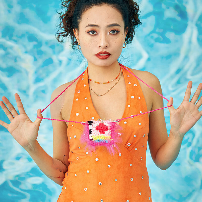 handmade jewelry  unique accessories Colorblock Hollow Earphones Bag-feeky