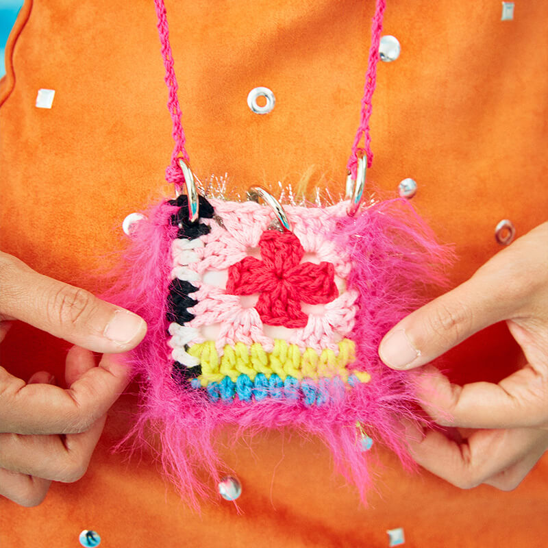 handmade jewelry  unique accessories Colorblock Hollow Earphones Bag-feeky