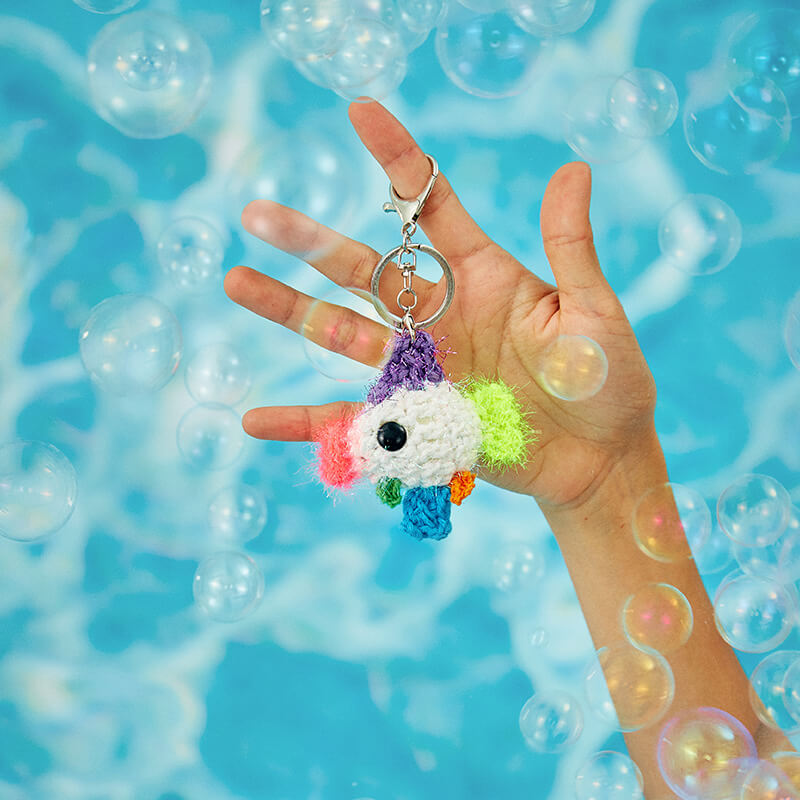 handmade jewelry  unique accessories Colorful Fish Keychain-feeky