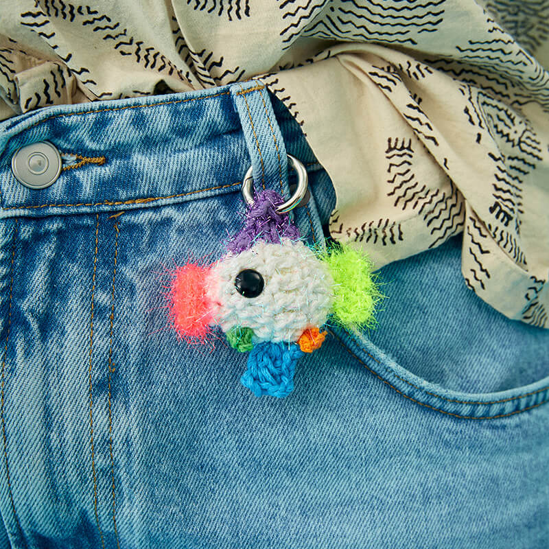 Hand-Crocheted | Colorful Crocheted Multifunctional Mobile Phone Strap- Artisan Hand-Crocheted--feeky-Unique Sustainable Fashion