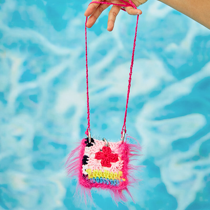 handmade jewelry  unique accessories Colorblock Hollow Earphones Bag-feeky