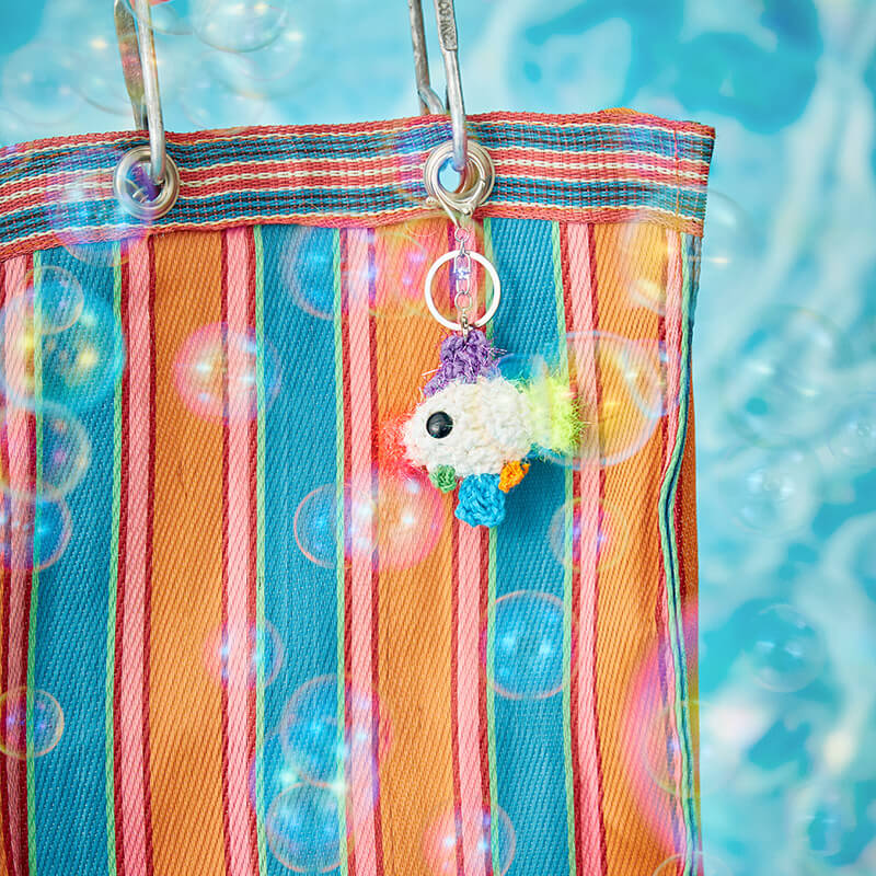 handmade jewelry  unique accessories Colorful Fish Keychain-feeky