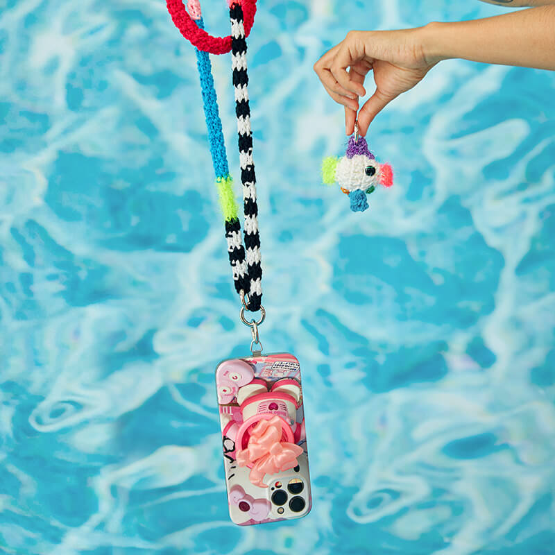 Hand-Crocheted | Colorful Crocheted Multifunctional Mobile Phone Strap- Artisan Hand-Crocheted--feeky-Unique Sustainable Fashion