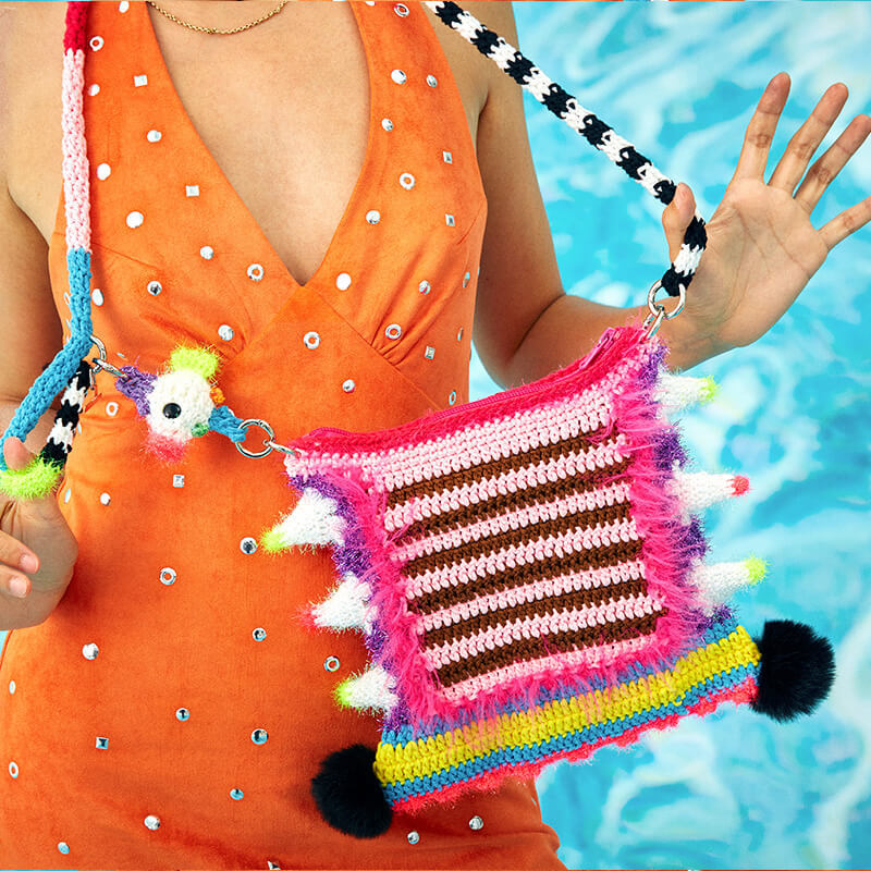 Colorful Crochet Multi-Function Bag