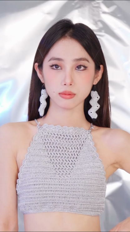 Silver banana earrings