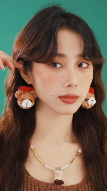Teddy bear earrings