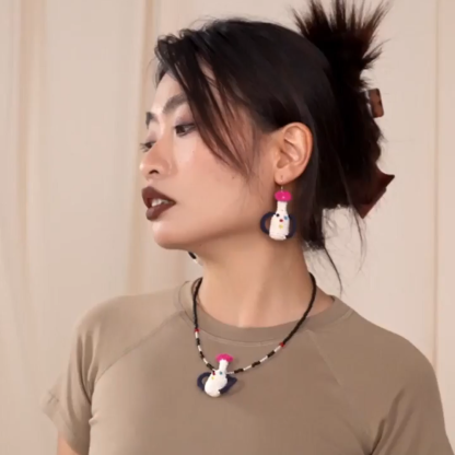 Polka Dot Expression Vase Earrings